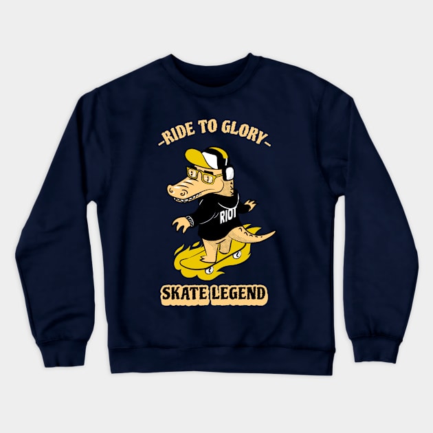 Ride to Glory Skate Legend Crewneck Sweatshirt by Mad Art